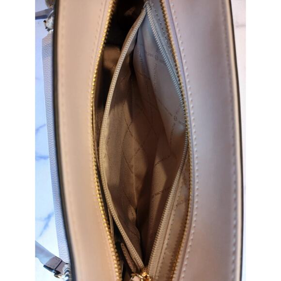 Michael Kors Jet Set Medium Leather Front Zip Chain Tote Powder Blush NWT - Picture 10 of 16